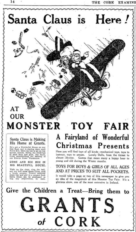 An ad for Santa at Grants in 1928
