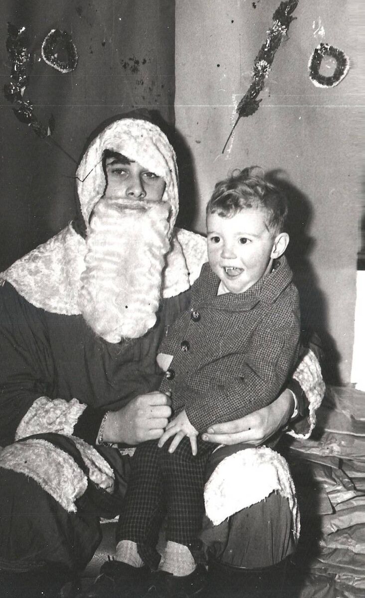 David Desmond visiting Santa in Fermoy in 1970.