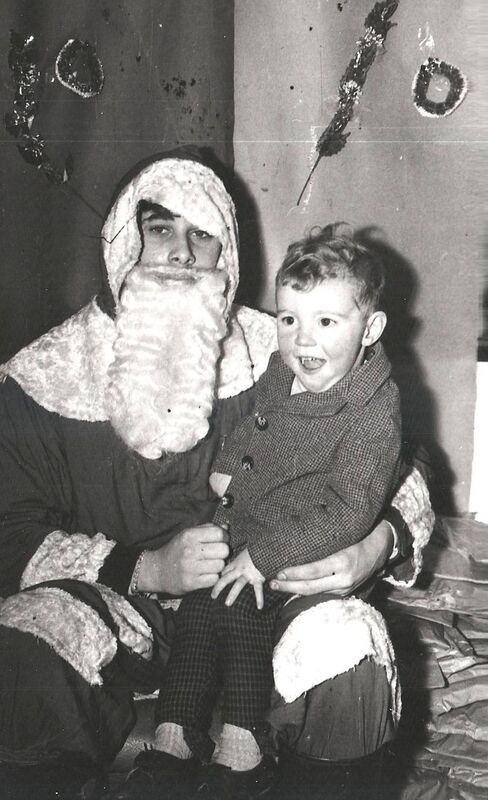 David Desmond visiting Santa in Fermoy in 1970.