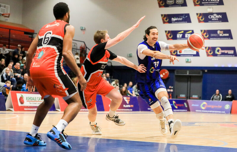 Neptune's Nil Sabata tries to break through the Killester defence. Picture: David Creedon