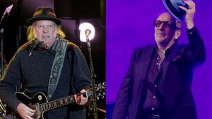 <p>Neil Young and Elvis Costello have been confirmed for a gig in Cork in 2026. Pictures: Kevin Winter/Getty, Mark Stedman</p>