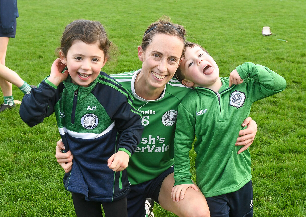  Ballincollig's Leah Weste celebrating with her children Molly and Jamie Coleman. Picture: David Keane.