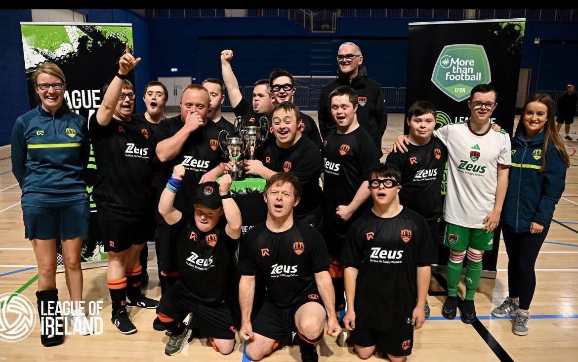 The Cork City Down Syndrome Futsal Team after the Cairdeas Cup.