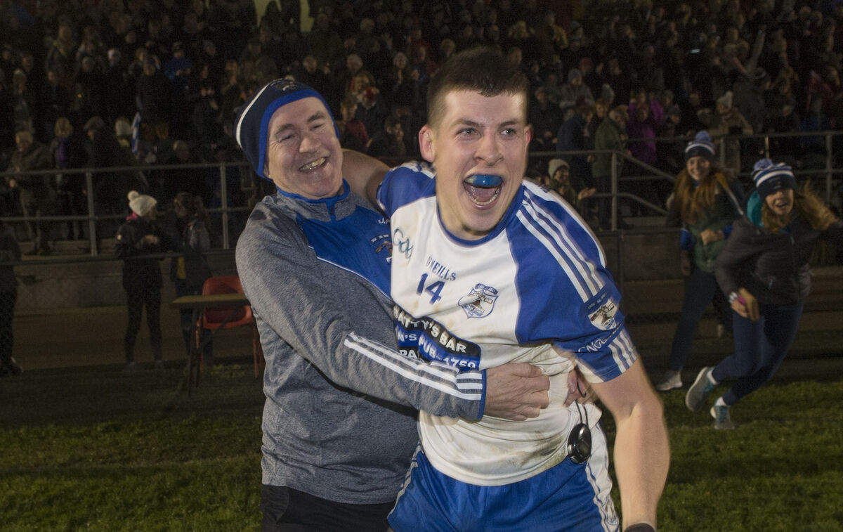  Knocknagree manager John Fintan Daly and Anthony O’Connor after winning the Munster Club JFC in 2017. Picture: Dan Linehan