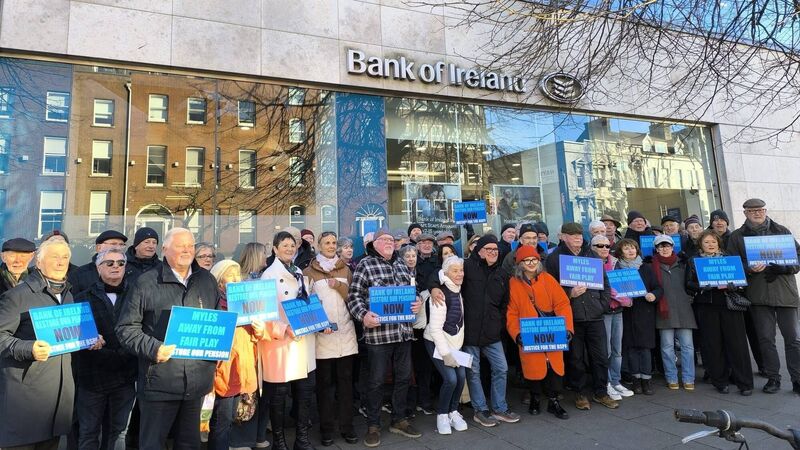 Cork protesters demand bank reverses pension cuts