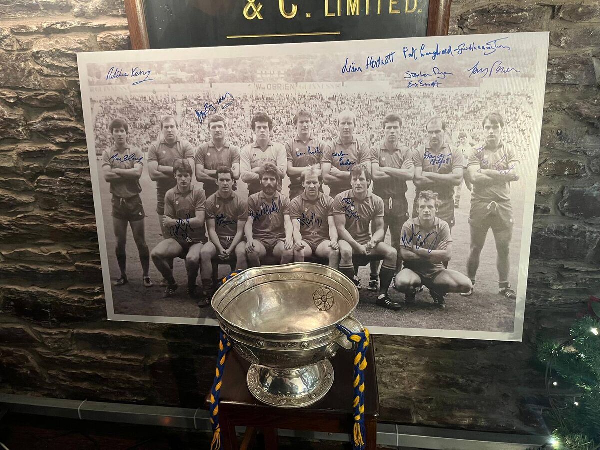 The St Finbarr's team picture with the Andy Scannell Cup.