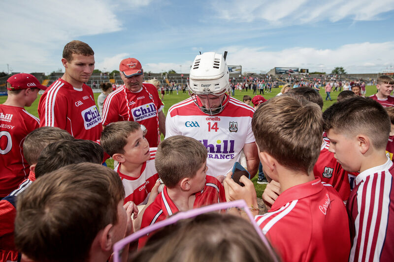 Patrick Horgan sign autographs after Cork's win over Westmeath in the 2019 All-Ireland SHC preliminary quarter-finals. Picture: Inpho/Laszlo Geczo Patrick Horgan sign autographs after Cork's win over Westmeath in the 2019 All-Ireland SHC preliminary quarter-finals. Picture: Inpho/Laszlo Geczo