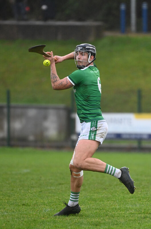Ballincollig captain James Dwyer takes a free in the Muskerry U21 Hurling Championship final against Inniscarra at Ovens. Picture: Larry Cummins Ballincollig captain James Dwyer takes a free in the Muskerry U21 Hurling Championship final against Inniscarra at Ovens. Picture: Larry Cummins