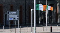 Irish tricolour flags flown in Dublin