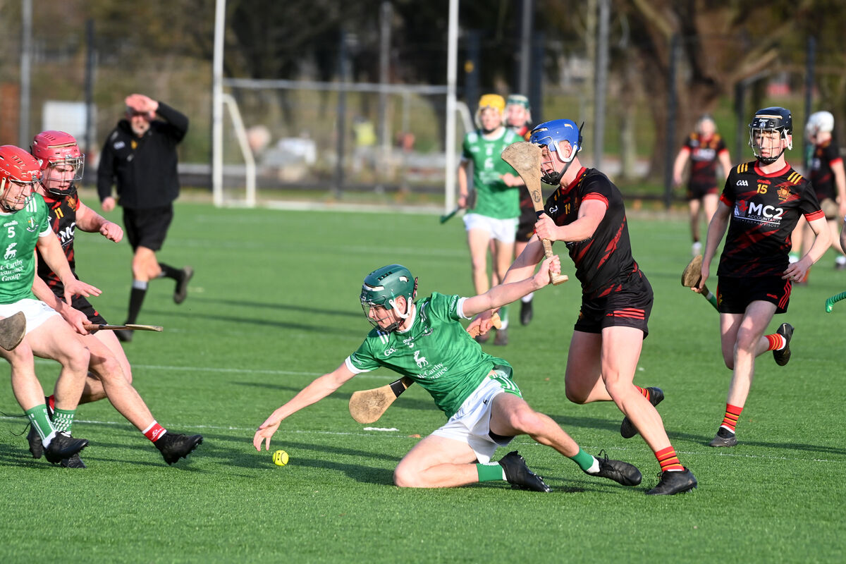 Defender James Mullery battles for St Colman's College against CBC. Picture: Larry Cummins Defender James Mullery battles for St Colman's College against CBC. Picture: Larry Cummins