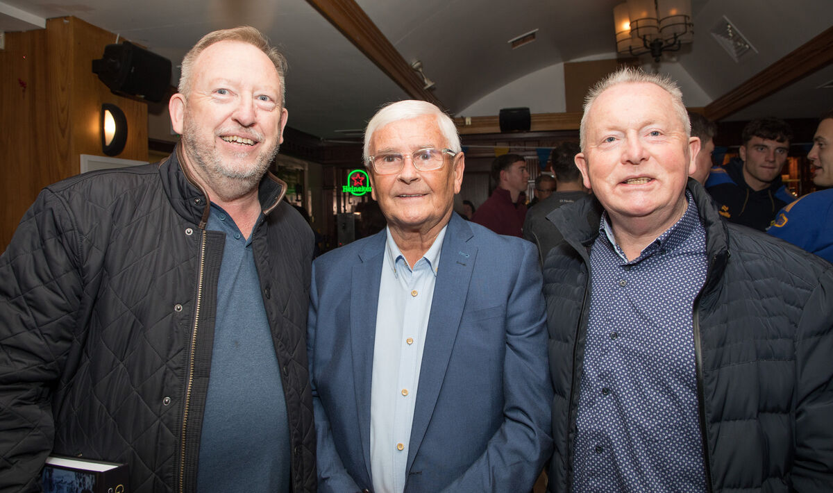 Pat Duggan, Charlie McCarthy and Richard Bohane at the launch of the book Gallant Old Blues, which took place at St Finbarr's. Picture: David Creedon
