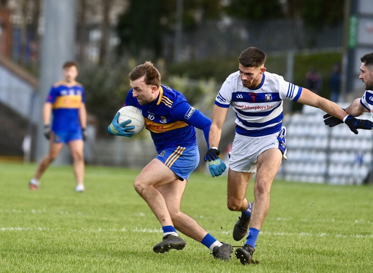  David Drake with possession for Carrigaline against Ballyphehane. Picture: Larry Cummins