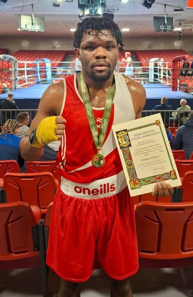 Cork Boxing: Irish Senior Middleweight champion Ola Waheb Golden Gloves Boxing Club.