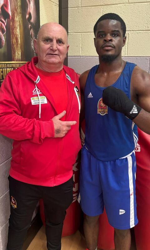 Cork Boxing: Paddy McSweeney Spartan Boxing Club coach with Irish Light-middleweight champion Jenovic Mbuyi Tshiswoka. Cork Boxing: Paddy McSweeney Spartan Boxing Club coach with Irish Light-middleweight champion Jenovic Mbuyi Tshiswoka.