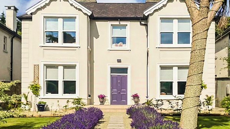 Three houses with scenic winter paths