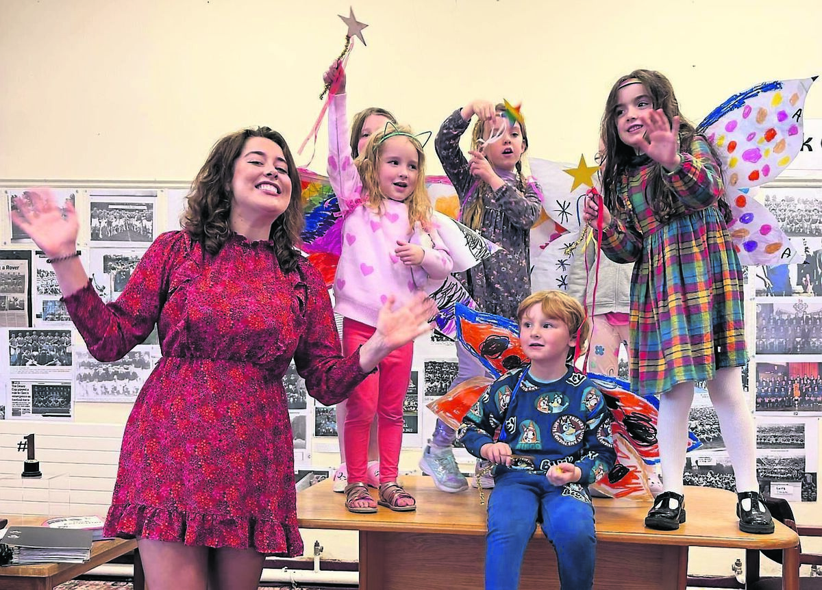 A happy bunch of participants at the recent “Fairy House in Mayfield” workshops at Mayfield Library. Over three weeks, the children made and decorated their own clay mushroom fairy houses with accompanying backgrounds with Fairy-in-Chief, art teacher Grace Haynes.