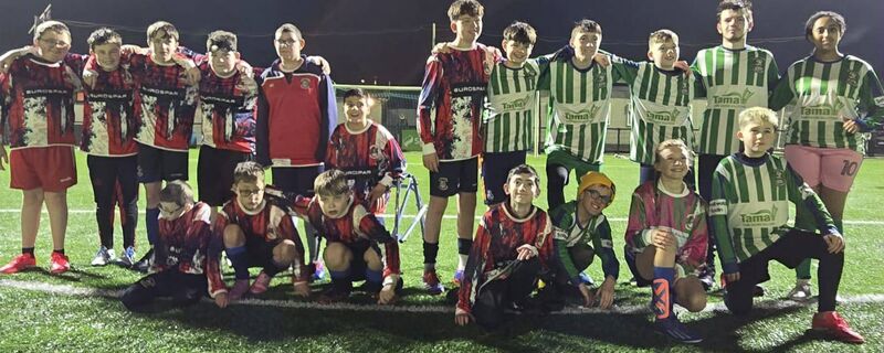 The Springfield Ramblers and St Columbus teams at St Colman's Park.