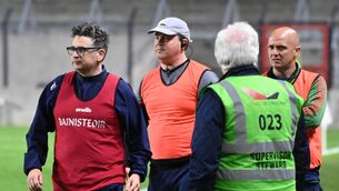 <p>Niall O'Halloran (on the left) has departed as Cork senior hurling coach. Picture: Eddie O'Hare</p>