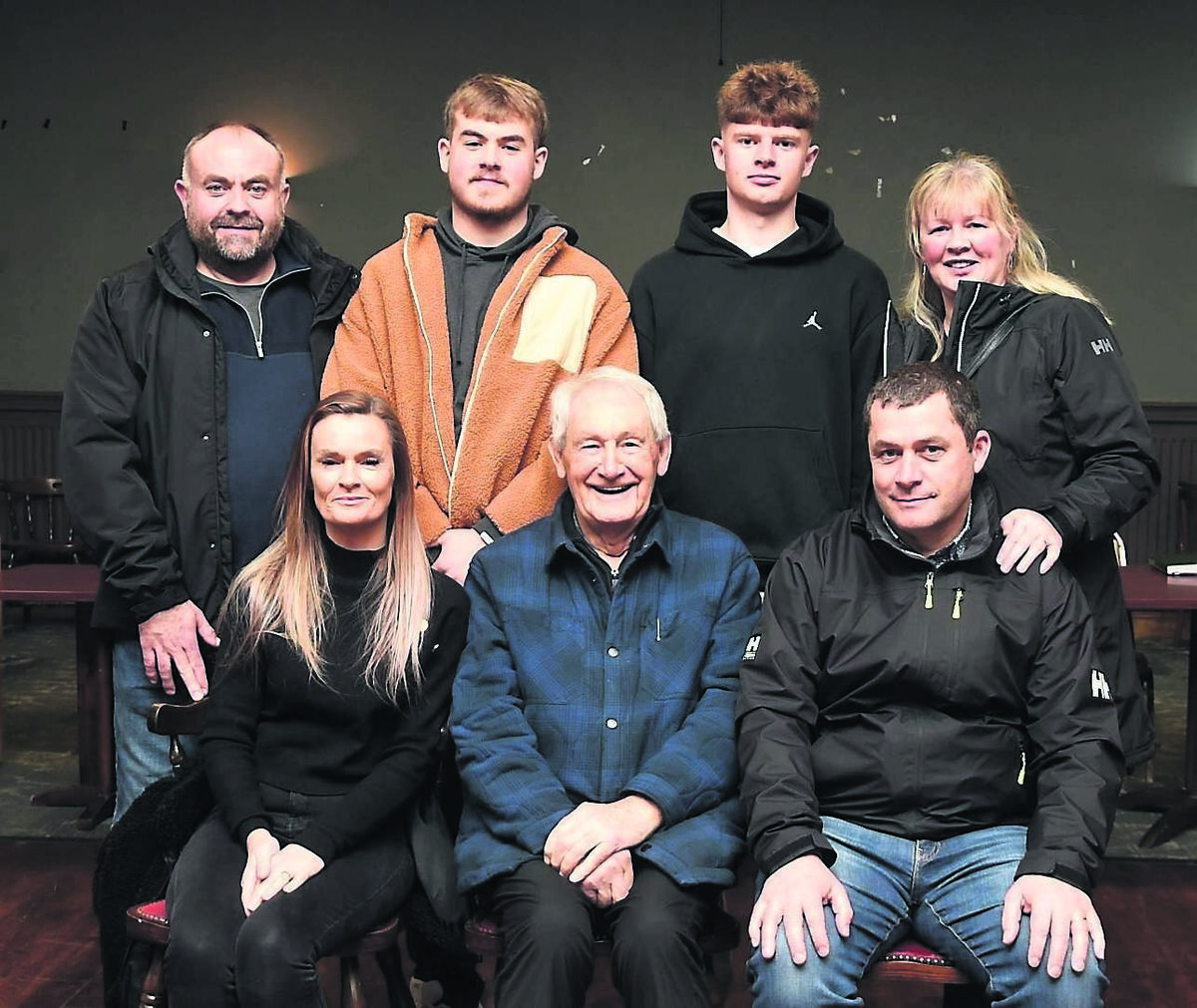 Roger Ryan (front, middle), with family members, back, from left, Rob Meehan, Finn Ryan Meehan, Dylan Ryan, Maura Ryan. Front: Ann Ryan and Roch Ryan. Picture: George Hatchell Roger Ryan (front, middle), with family members, back, from left, Rob Meehan, Finn Ryan Meehan, Dylan Ryan, Maura Ryan. Front: Ann Ryan and Roch Ryan. Picture: George Hatchell