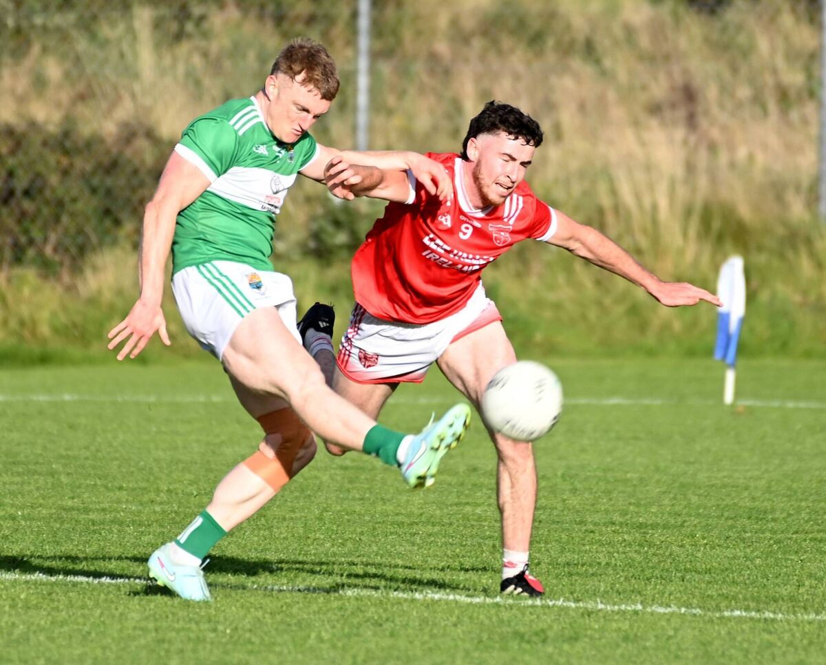 Macroom's Alan Quinn shoots from Uibh Laoire's Conor O'Leary. Picture: Eddie O'Hare Macroom's Alan Quinn shoots from Uibh Laoire's Conor O'Leary. Picture: Eddie O'Hare