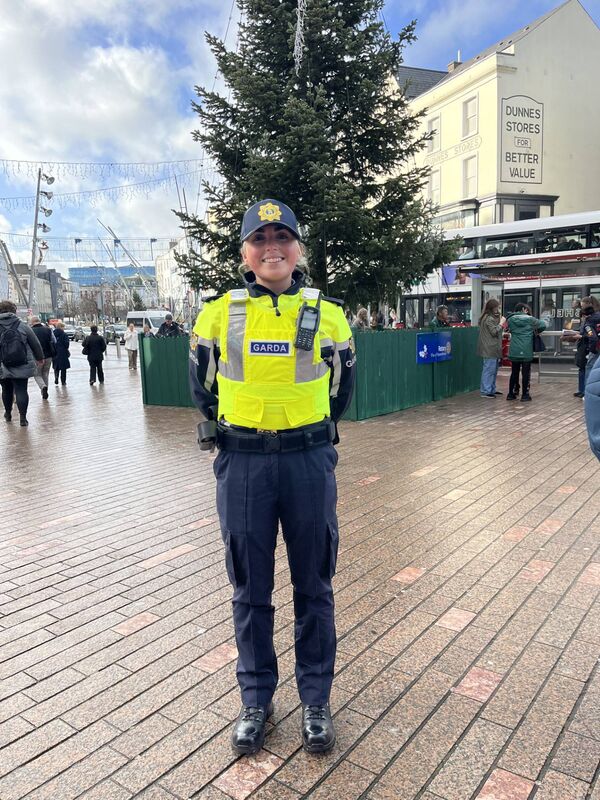 Garda Emer Hayes on her first day on the beat as part of Cork's new high-visibility policing strategy. Picture: Donal O'Keeffe Garda Emer Hayes on her first day on the beat as part of Cork's new high-visibility policing strategy. Picture: Donal O'Keeffe