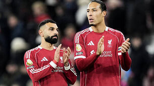 SOCCER Virgil van Dijk and Mohamed Salah File Photo