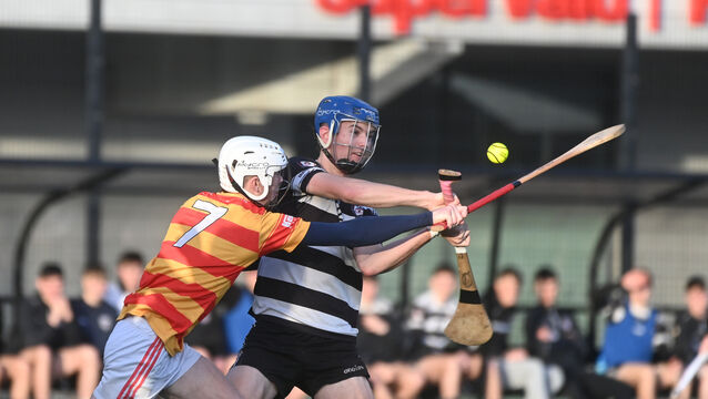 <p> A shot by Cian Stack, Midleton, is blocked by defender James Burrows, Newcestown in the U21 A Hurling Championship semi-final in SuperValu Páirc Uí Chaoimh 4G. Picture: Larry Cummins</p>