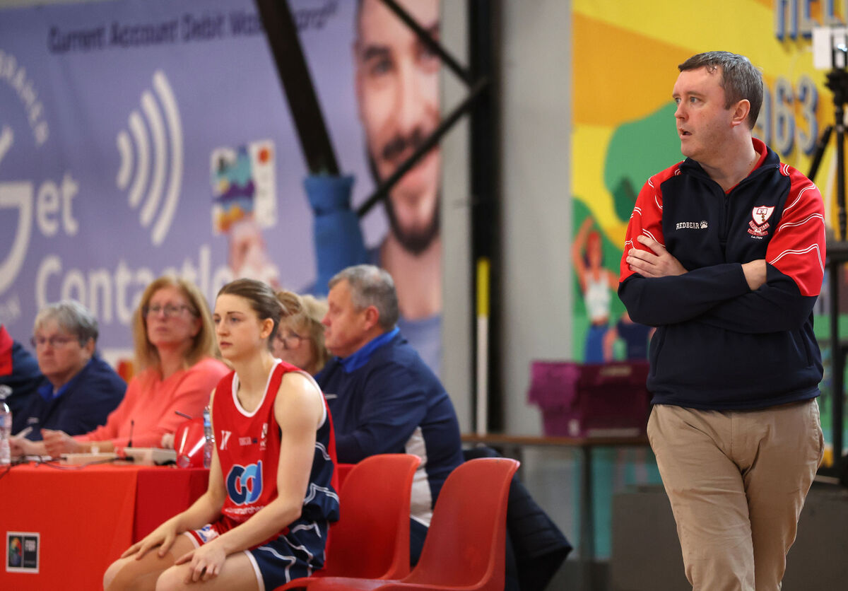 Liam Culloty, Brunell coach with Edel Thonrton waiting to be reintroduced against Liffey Celtics.