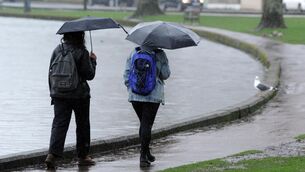 <p>Met Éireann warns of very strong and gusty winds, with increased flood risk in coastal areas due to very high spring tides.</p> <p>Met Éireann warns of very strong and gusty winds, with increased flood risk in coastal areas due to very high spring tides.</p>