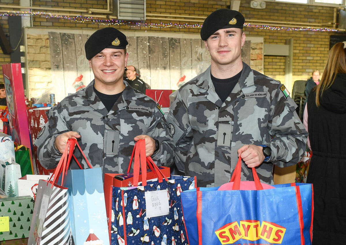 Naval Service cadets Aiden Weber and Jack Elwood, showing their support Naval Service cadets Aiden Weber and Jack Elwood, showing their support