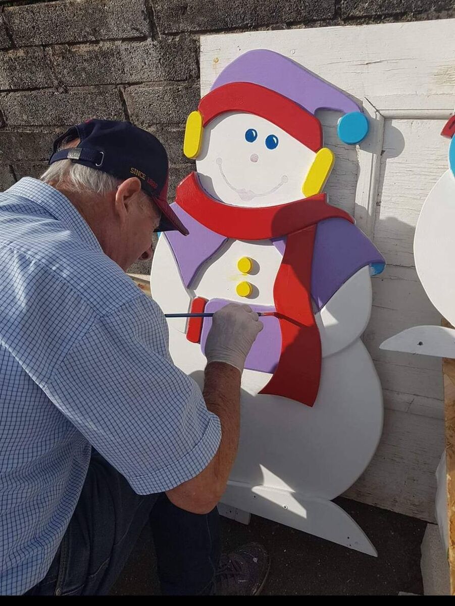 Ollie’s children knew Christmas was coming when their dad brought the snowman down from the attic and touched up his paint for the festive season.