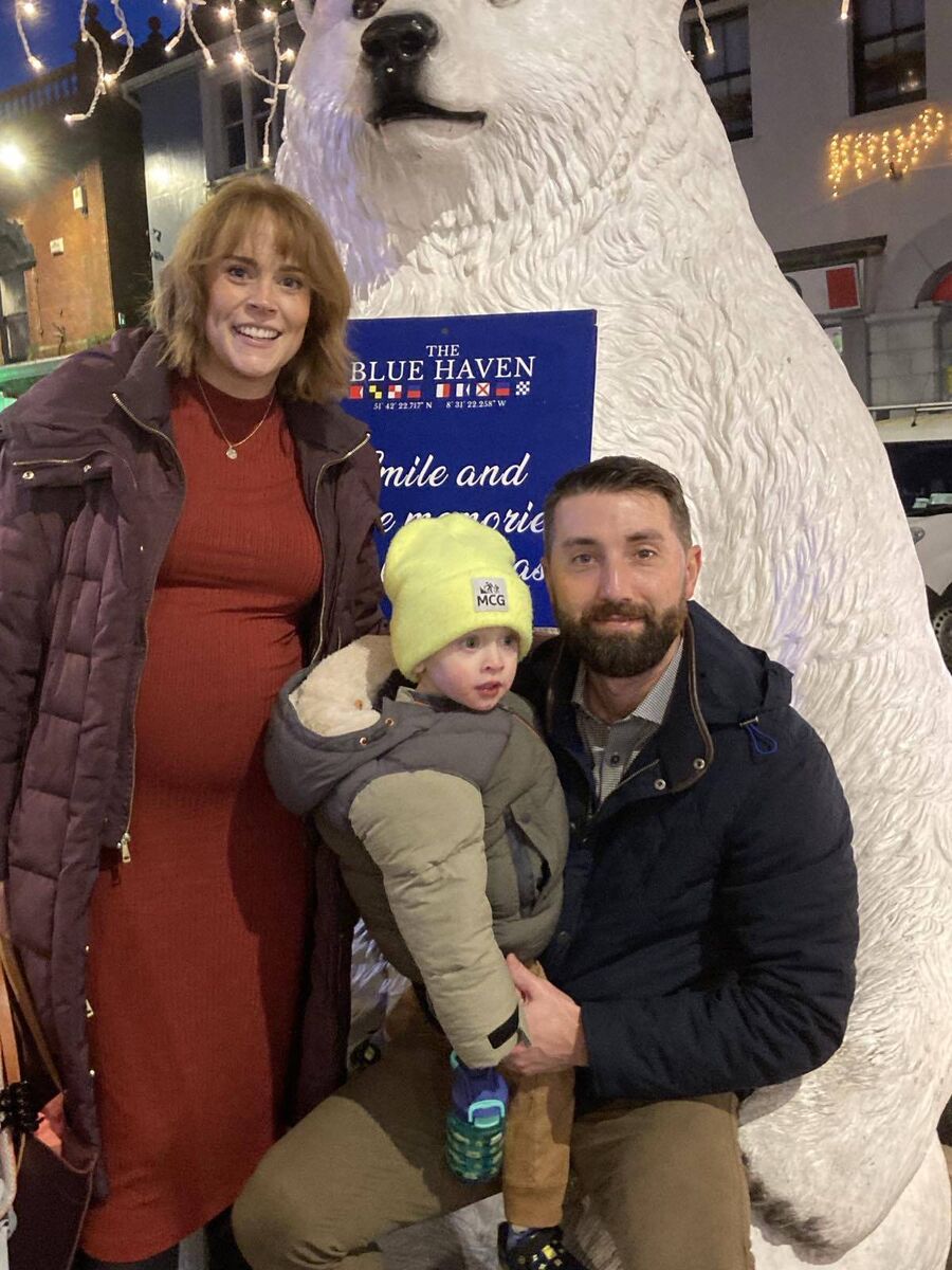 Maebh Barry with her husband KC and son Teídi celebrating Christmas in Cork.
