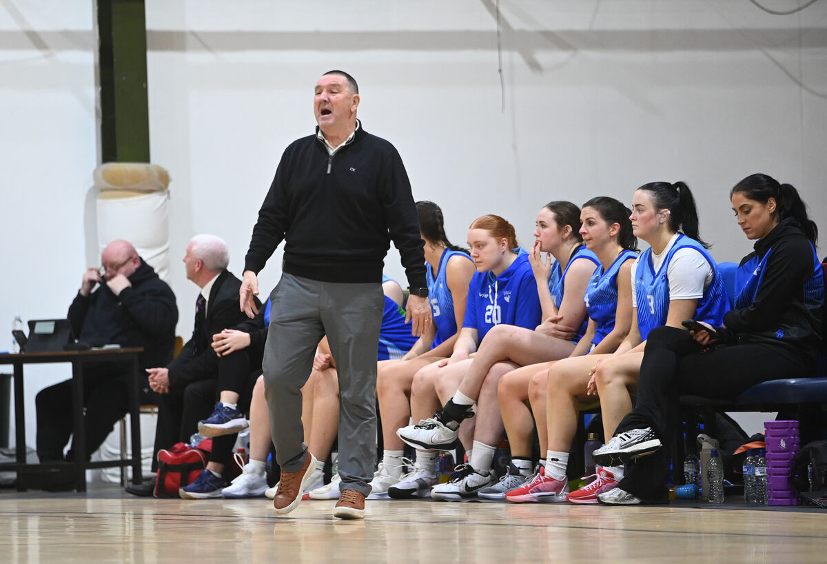  Team coach Mark Scannell watching his team UCC Glanmire vs Catalyst Fr Mathews in the Domino's Women's National Cup Basketball game at Fr Mathews Arena, Cork. Picture: Larry Cummins