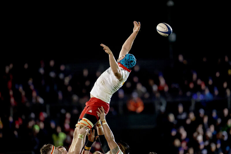 Munster's Tadhg Beirne in a line-out against Bath. Picture: INPHO/Dan Clohessy