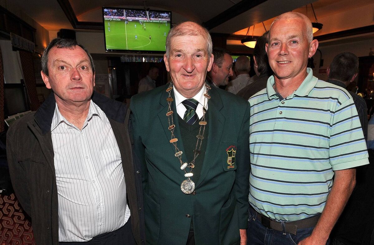 Michael Collins, Vincent Drumm and Colm Hogan, enjoying the 25th anniversary reunion of the Ballincollig cup-winning soccer team at Mary O'Connell's Bar Picture: David Keane.