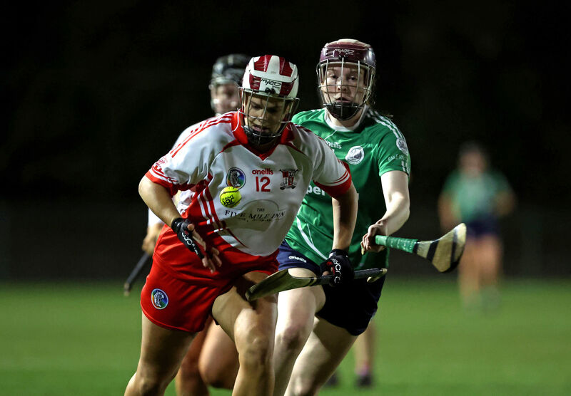 Miriam Healy, Ballincollig, tackles Michaella Buckley, Ballygarvan. Picture: Jim Coughlan. Miriam Healy, Ballincollig, tackles Michaella Buckley, Ballygarvan. Picture: Jim Coughlan.