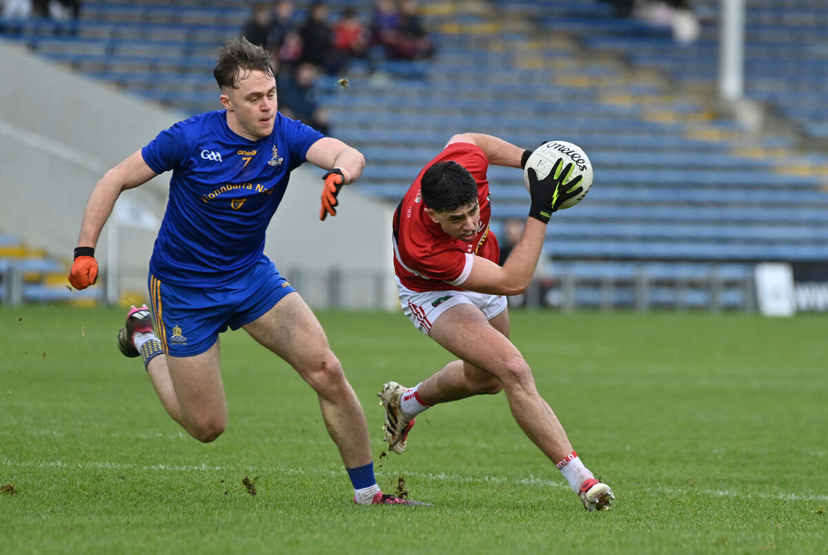 Dylan Geaney, Dingle breaking past Ciarán Doolan of St Finbarr's. Picture: Dan Linehan Dylan Geaney, Dingle breaking past Ciarán Doolan of St Finbarr's. Picture: Dan Linehan