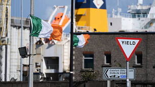Irish tricolour flags flown in Dublin