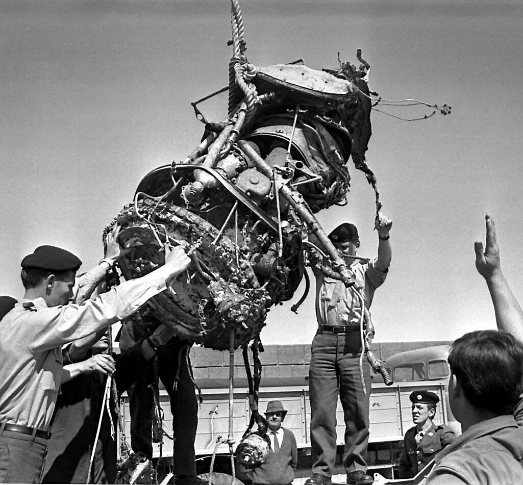 Wreckage of the Aer Lingus Viscount aircraft lost off Rosslare is recovered in March, 1968. A reader today recalls happy memories of one of the victims, and says his cousin was also booked on the flight