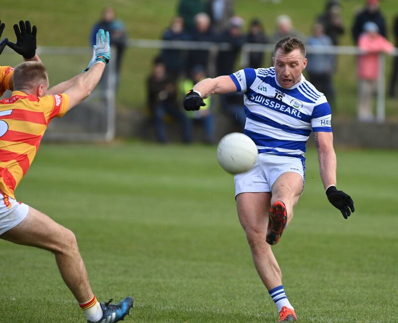 Castlehaven's Brian Hurley shoots past Newcestown's Luke Meade. Picture: Eddie O'Hare Castlehaven's Brian Hurley shoots past Newcestown's Luke Meade. Picture: Eddie O'Hare