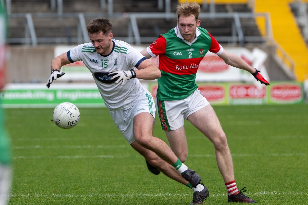 Ilen Rovers Aaron O’Sullivan and Ballinora’s Adam Laverty tussle for possession during the IAFC final at SuperValu Páirc Uí Chaoimh. Ballinora will be hoping to move up another level come the end of the championship. Picture: Chani Anderson. Ilen Rovers Aaron O’Sullivan and Ballinora’s Adam Laverty tussle for possession during the IAFC final at SuperValu Páirc Uí Chaoimh. Ballinora will be hoping to move up another level come the end of the championship. Picture: Chani Anderson.