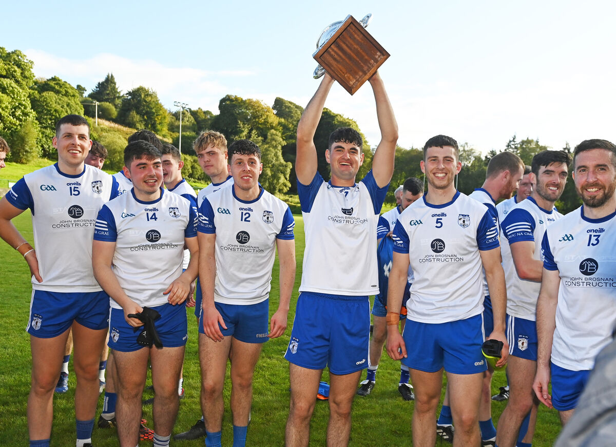 Knocknagree captain Michael Mahoney raises the trophy after defeating Macroom in the Tom Creedon Cup final at Macroom in 2023. Picture: Eddie O'Hare Knocknagree captain Michael Mahoney raises the trophy after defeating Macroom in the Tom Creedon Cup final at Macroom in 2023. Picture: Eddie O'Hare