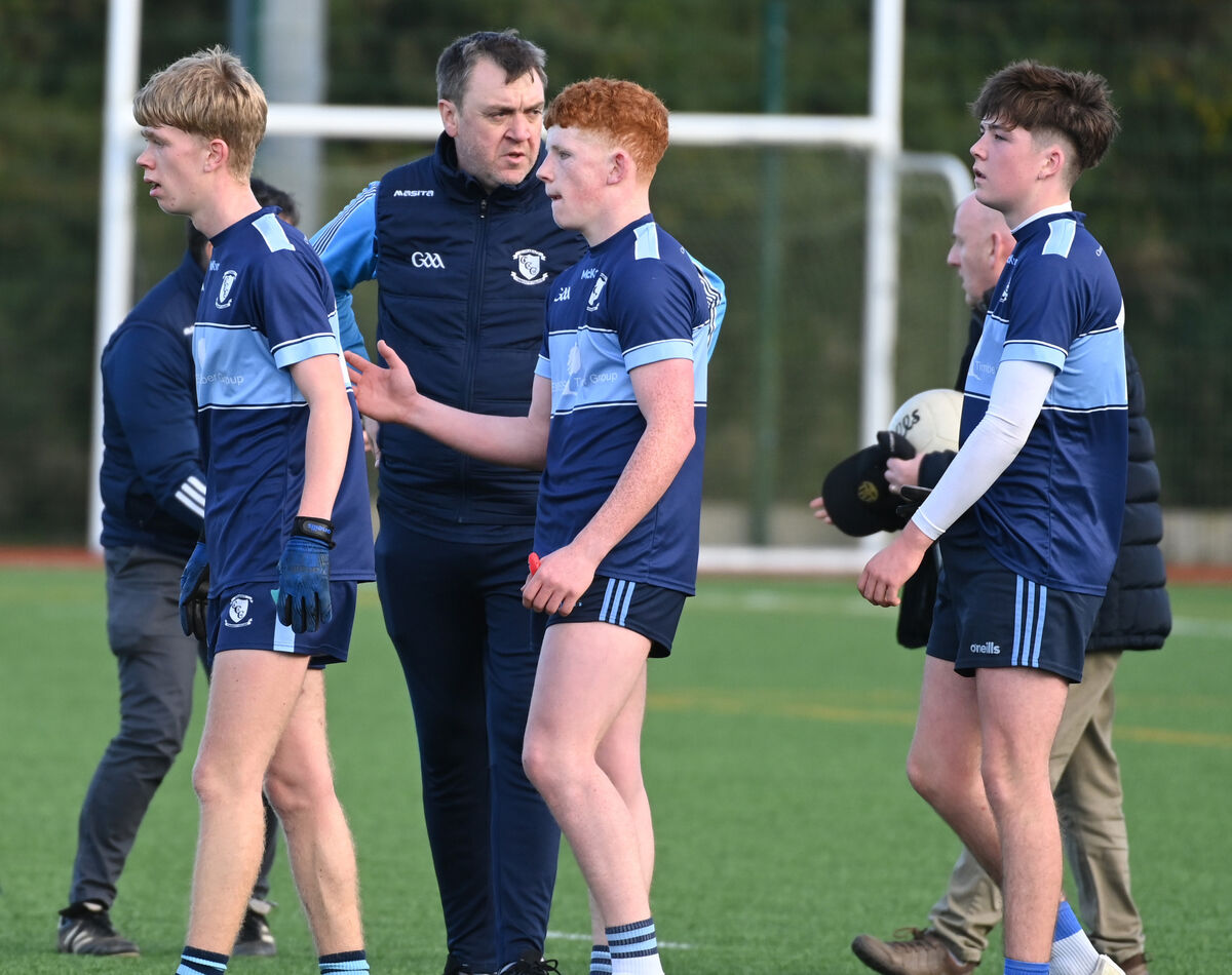Clonakilty Community College selector Dan Nyhan and players after the defeat to St Brendan's in the Frewen Cup final at Banteer. Picture: Eddie O'Hare Clonakilty Community College selector Dan Nyhan and players after the defeat to St Brendan's in the Frewen Cup final at Banteer. Picture: Eddie O'Hare