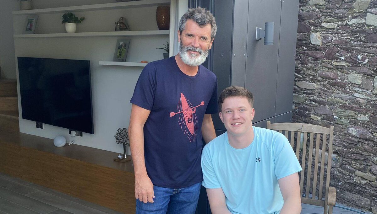 Roy Keane with Adam Drummond. Pic Adam Drummond
