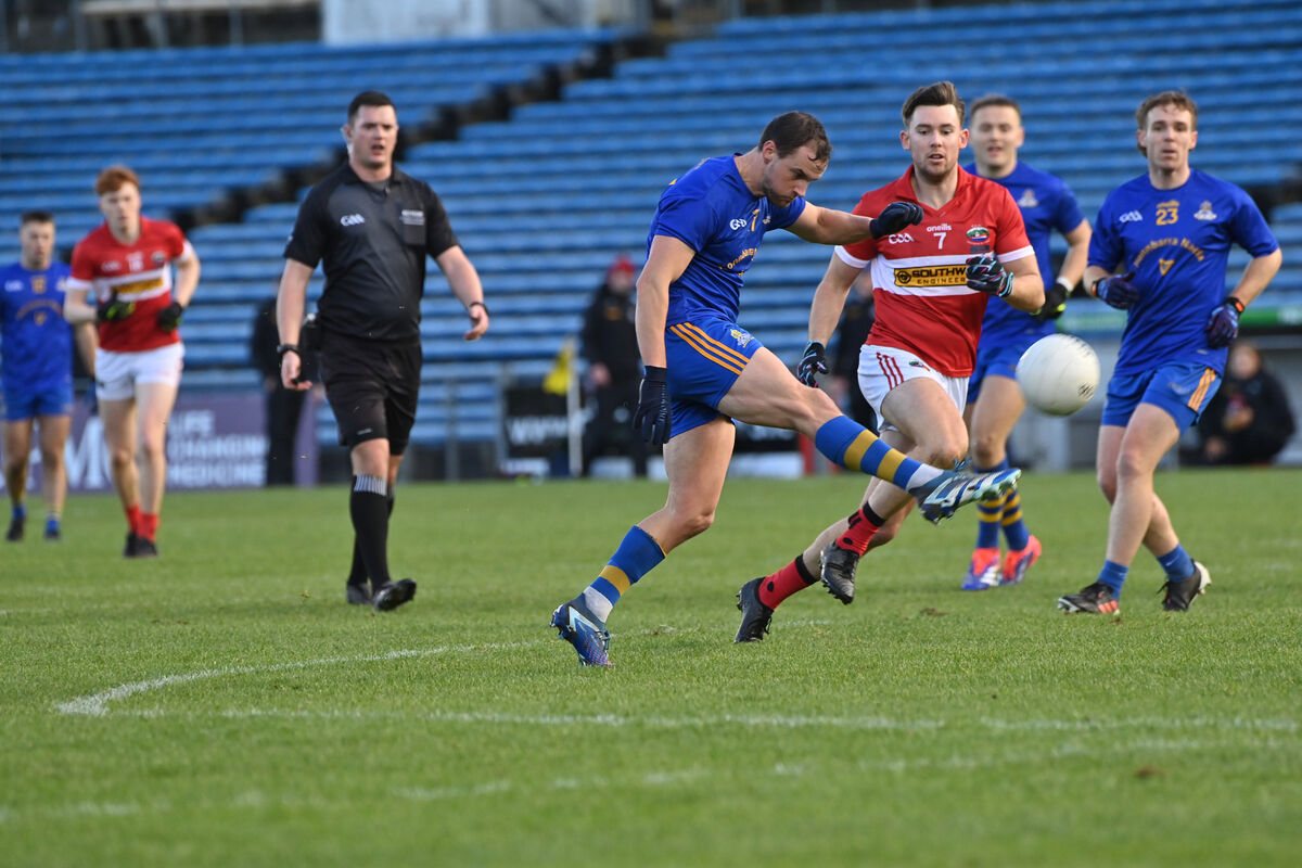 Enda Dennehy with a late chance for St Finbarr's against Dingle. Picture: Dan Linehan