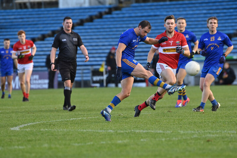 Enda Dennehy with a late chance for St Finbarr's against Dingle. Picture: Dan Linehan Enda Dennehy with a late chance for St Finbarr's against Dingle. Picture: Dan Linehan