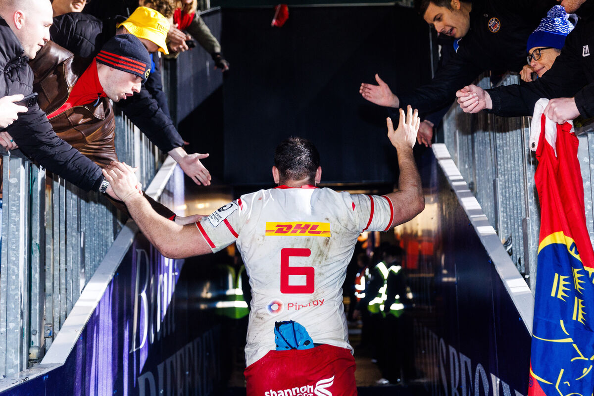 Munster's Tadhg Beirne with supporters after the game in Bath. Picture: INPHO/Tom Maher Munster's Tadhg Beirne with supporters after the game in Bath. Picture: INPHO/Tom Maher