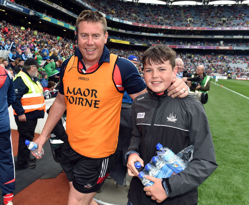 Cork selector Ollie Rue O'Sullivan and his son Shane after defeating Mayo in the Electric Ireland All Ireland minor football semi final in 2019. Picture: Eddie O'Hare Cork selector Ollie Rue O'Sullivan and his son Shane after defeating Mayo in the Electric Ireland All Ireland minor football semi final in 2019. Picture: Eddie O'Hare