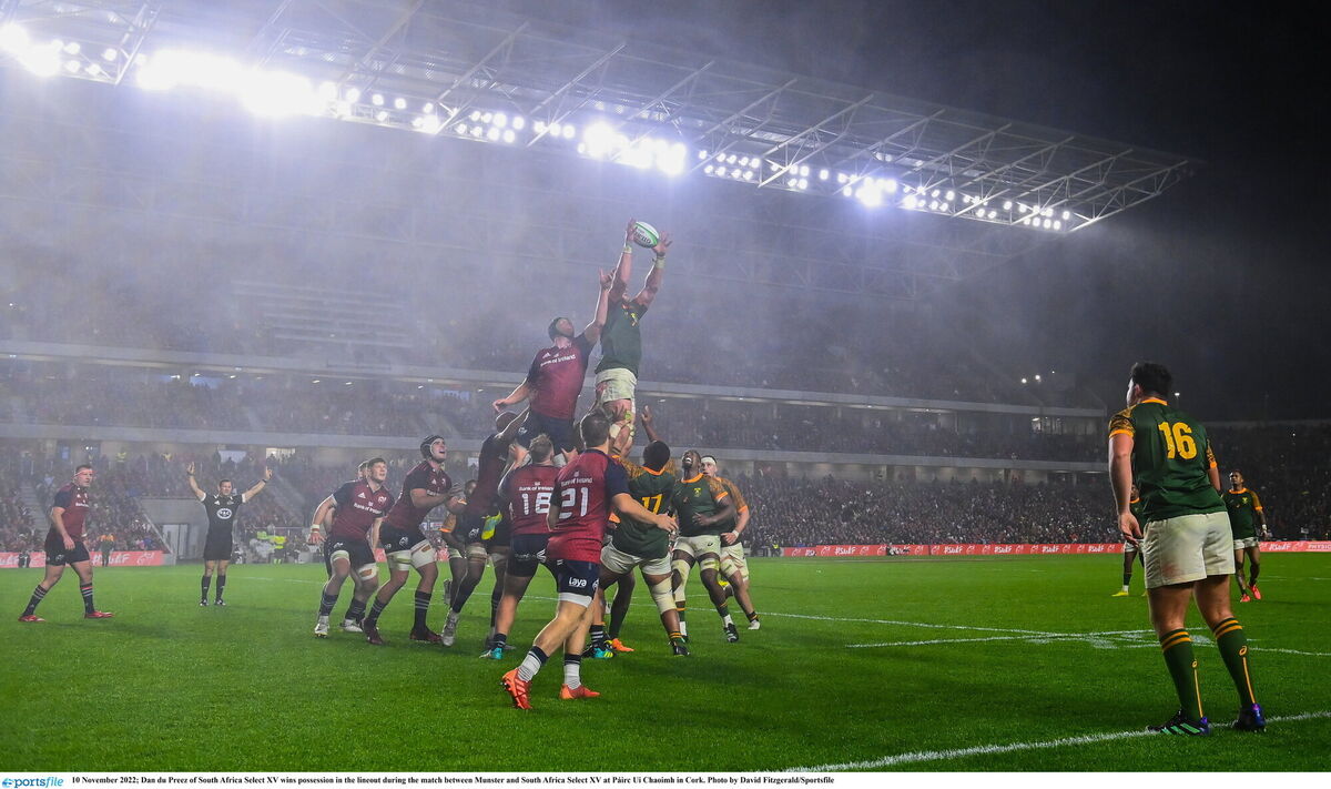 Action from Munster's game with South Africa in 2022 in the home of Cork GAA. Picture: David Fitzgerald/Sportsfile Action from Munster's game with South Africa in 2022 in the home of Cork GAA. Picture: David Fitzgerald/Sportsfile
