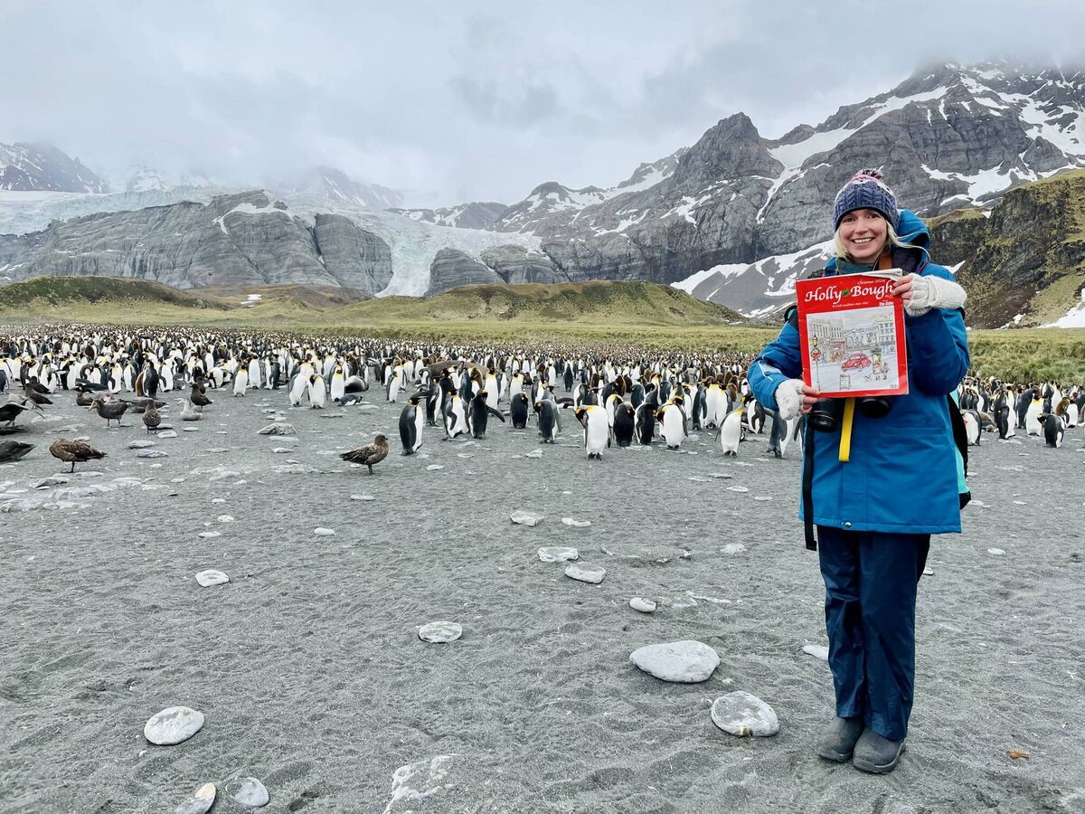 Claire Horgan visiting the king penguins in South Georgia. Claire Horgan visiting the king penguins in South Georgia.